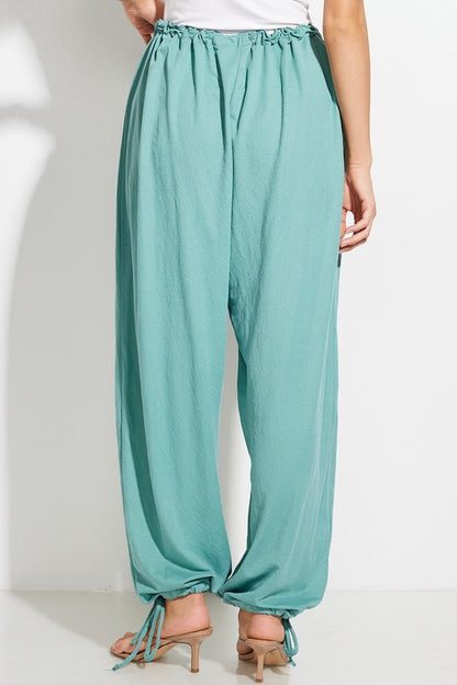 parachute pants with Parachute Pants with Elastic Waistline Drawstring view 18 (bottom) - shop at us.meeeshop