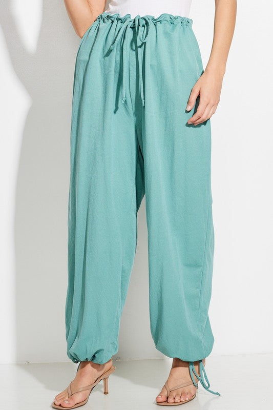 parachute pants with Parachute Pants with Elastic Waistline Drawstring view 21 (bottom) - shop at us.meeeshop