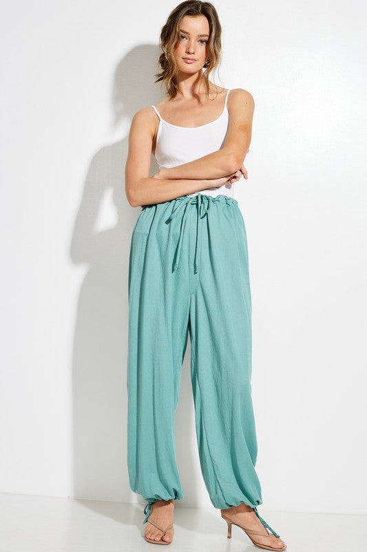 parachute pants with Parachute Pants with Elastic Waistline Drawstring view 23 (bottom) - shop at us.meeeshop