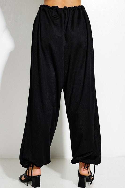 parachute pants with Parachute Pants with Elastic Waistline Drawstring view 5 (bottom) - shop at us.meeeshop