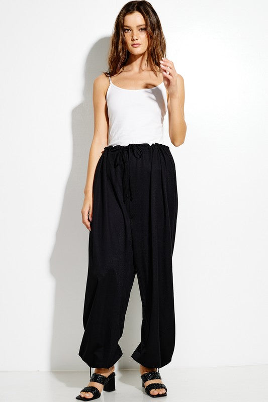 parachute pants with Parachute Pants with Elastic Waistline Drawstring view 7 (bottom) - shop at us.meeeshop