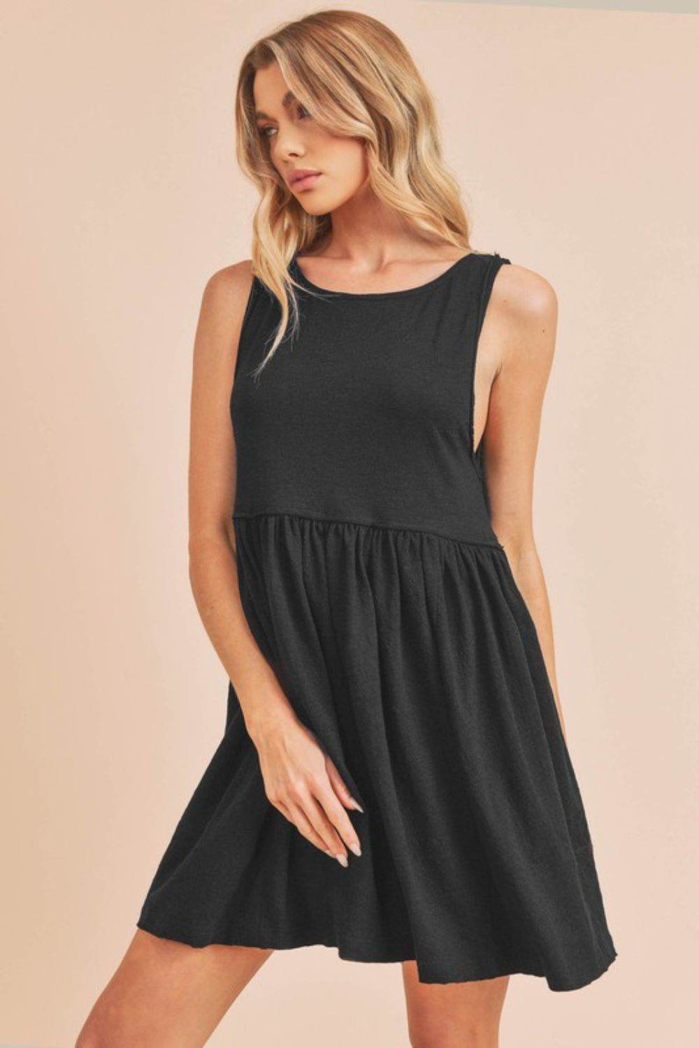 Aemi + Co Round Neck Mini Tank Dress - us.meeeshop