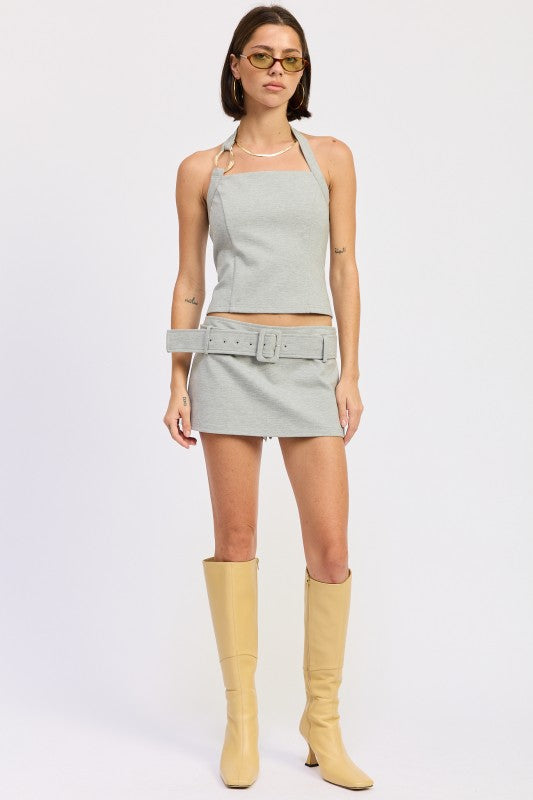 mini low rise Mini Low Rise Belted Skirt view 2 (skirt) - shop at us.meeeshop