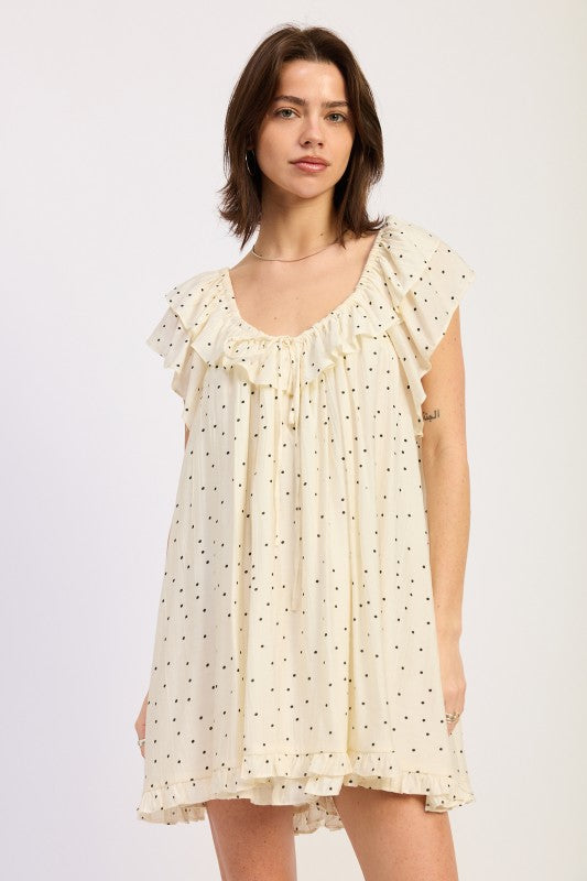 Ruffled Tie Front Babydoll Romper us.meeeshop -  Jumpsuits & Rompers