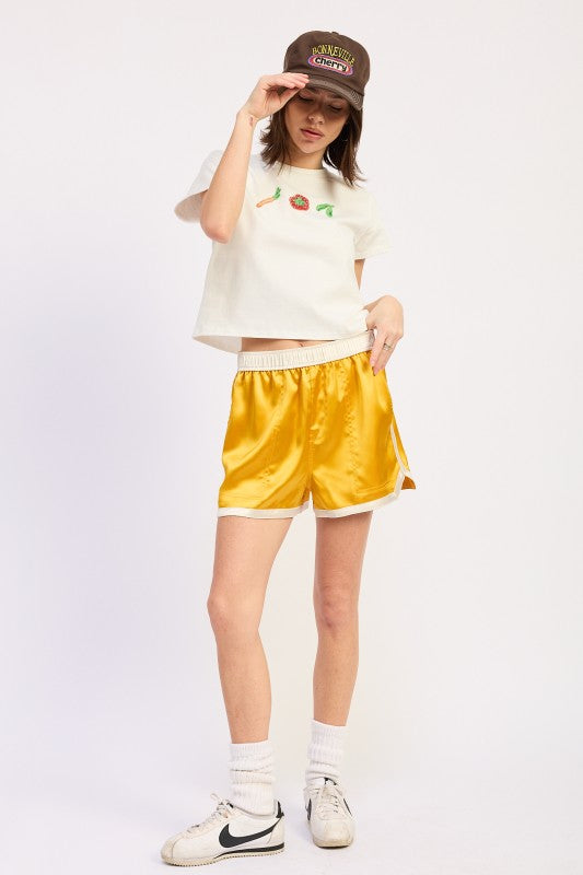 Satin Dolphin Mini Shorts (women's shorts) - shop at us.meeeshop