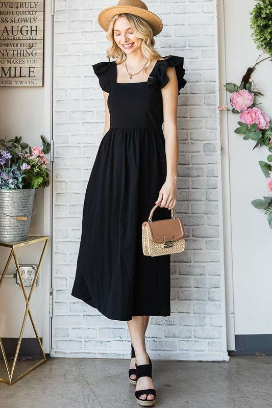linen ruffle mid Linen Ruffle Mid Dress view 2 (dress) - shop at us.meeeshop