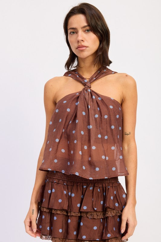 polka dot tie Polka Dot Tie Swing Top BROWN POLKA DOT (top) - shop at us.meeeshop