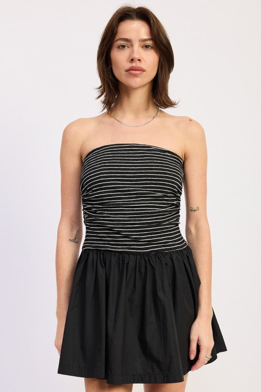 mix media mini Mix Media Mini Tube Dress BLACK (dress) - shop at us.meeeshop