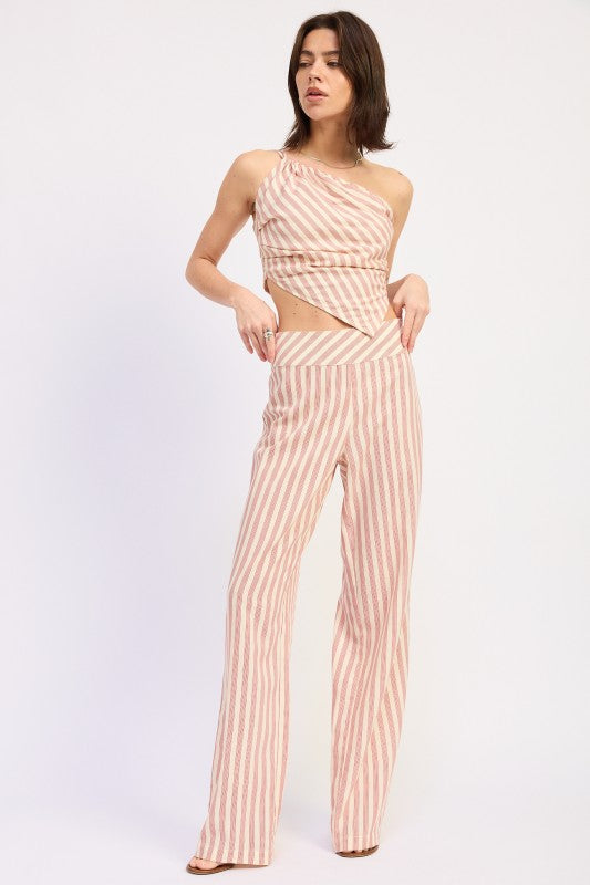 High Waist Pinstripe Trouser | view 3 | Emory Park | us.meeeshop