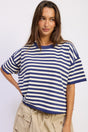 Oversized Stripe Shortsleeve Top