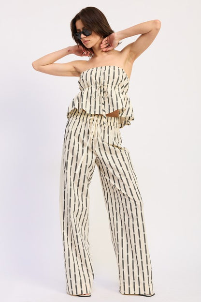 Striped Tube Top with Front Tie | view 3 | Emory Park | us.meeeshop