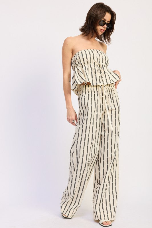 Striped Tube Top with Front Tie | view 4 | Emory Park | us.meeeshop