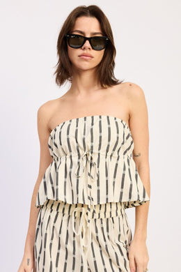 Striped Tube Top with Front Tie
