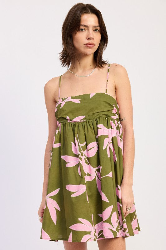 floral poplin babydoll Floral Poplin Babydoll Dress view 2 (dress) - shop at us.meeeshop
