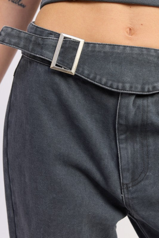 Low Rise Belted Pants | view 5 | Emory Park | us.meeeshop
