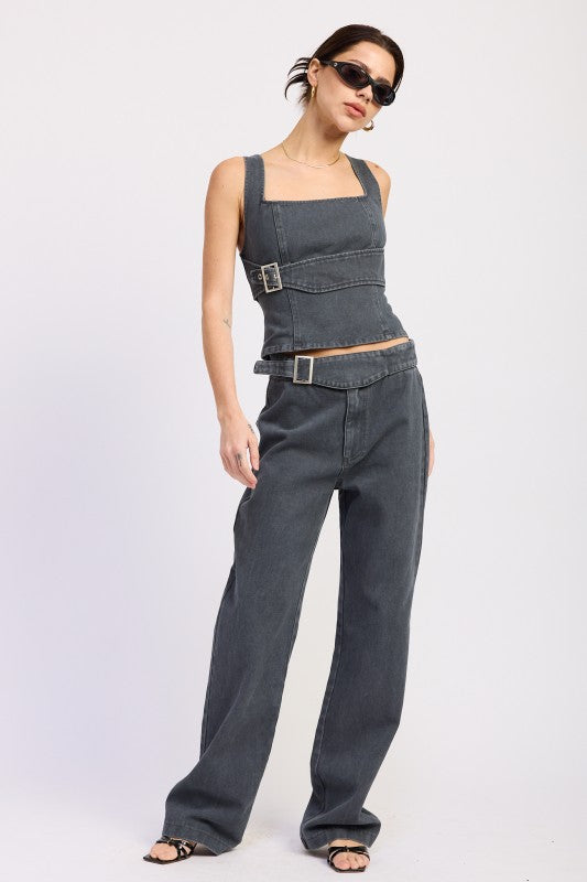 Low Rise Belted Pants | view 11 | Emory Park | us.meeeshop