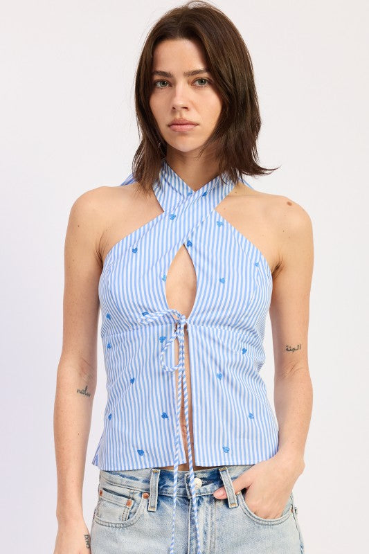 crossed halter tie Crossed Halter Tie Top view 2 (top) - shop at us.meeeshop