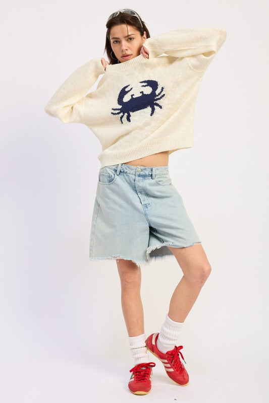 Blue Crab Slub Sweater | view 8 | Emory Park | us.meeeshop