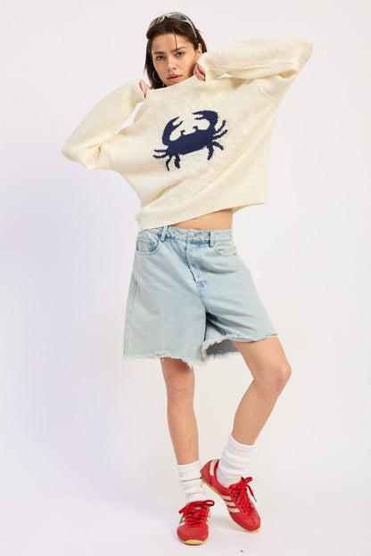 Blue Crab Slub Sweater | view 9 | Emory Park | us.meeeshop