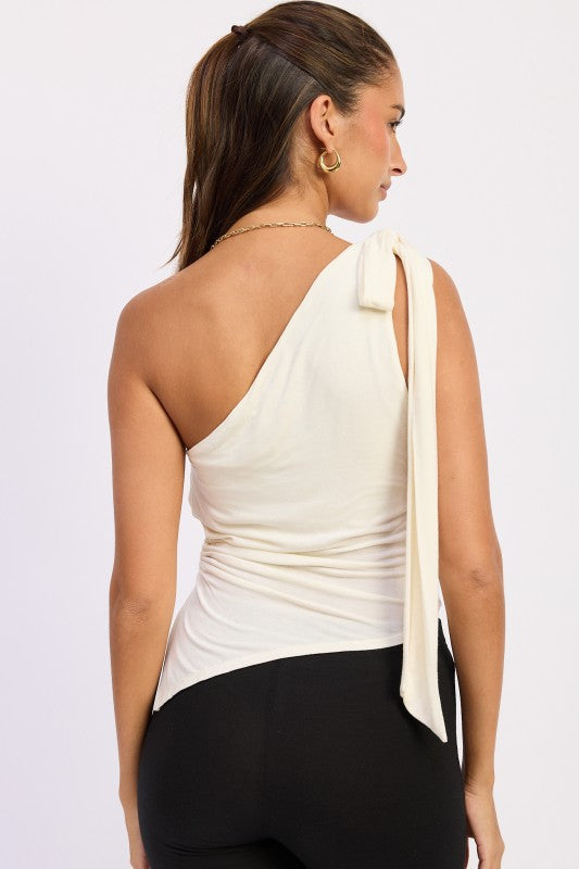 Asymmetrical O-Ring Top with Shoulder Tie | view 23 | Emory Park | us.meeeshop