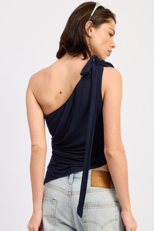 Asymmetrical O-Ring Top with Shoulder Tie | view 43 | Emory Park | us.meeeshop