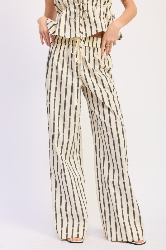 Striped Lounge Pants with Waist Drawstring | view 3 | Emory Park | us.meeeshop