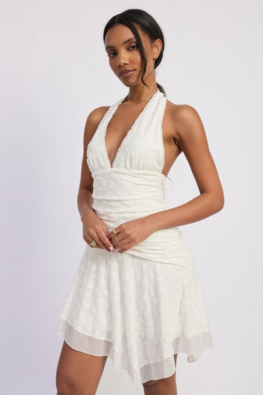 halter asymmetrical printed Halter Asymmetrical Printed Dress view 2 (dress) - shop at us.meeeshop