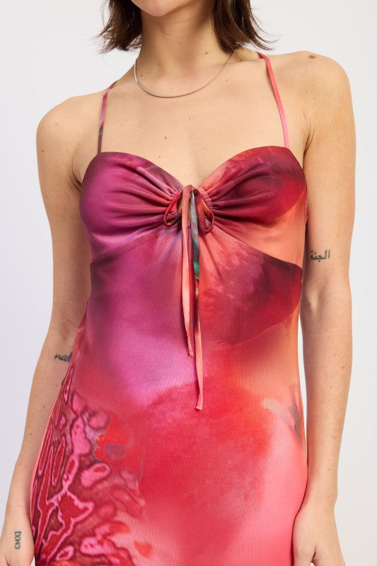 halter cross back Halter Cross Back Maxi Dress view 2 (dress) - shop at us.meeeshop