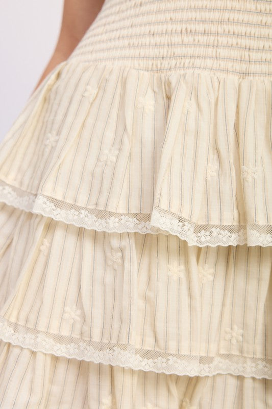 Sleeveless Tiered Mini Dress with Smocking (women's dresses) view 2 - shop at us.meeeshop
