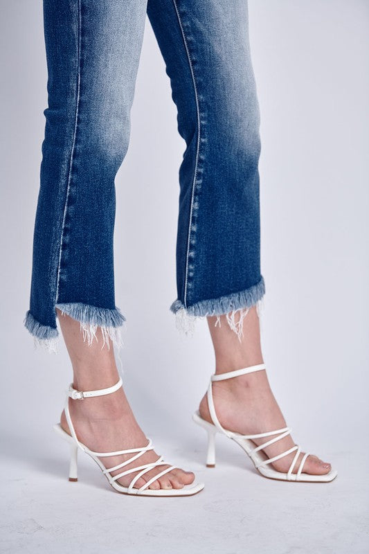 eco friendly crop Eco Friendly Crop Flare Jeans view 4 (bottom) - shop at us.meeeshop