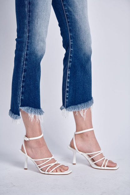 eco friendly crop Eco Friendly Crop Flare Jeans view 4 (bottom) - shop at us.meeeshop