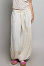 Pol Patchwork Mixed Knit Wide Leg Pants