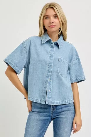 risen oversized half Risen Oversized Half Sleeve Cropped Shirts LIGHT (top) - shop at us.meeeshop