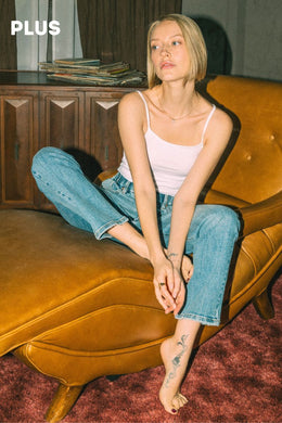Plus Tummy Control High Rise Straight Jeans
