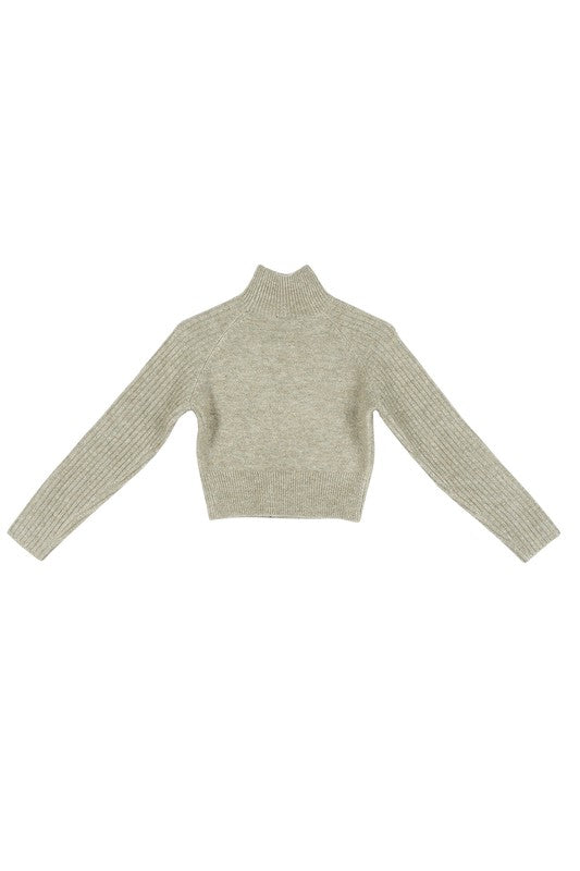 Lilou Crop mock neck sweater | us.meeeshop