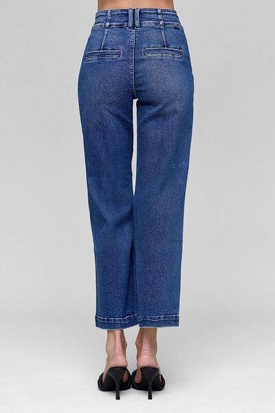 RISEN Tummy Control High Rise Crop Jeans - us.meeeshop