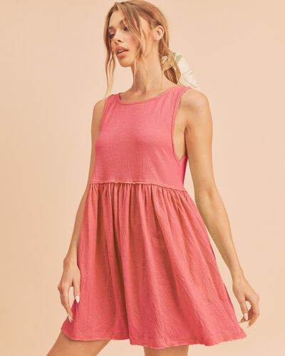 Aemi + Co Round Neck Mini Tank Dress - us.meeeshop