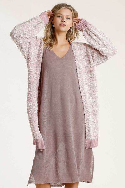 Umgee Ribbed Hem Open Front Longline Cardigan Plus Size - us.meeeshop