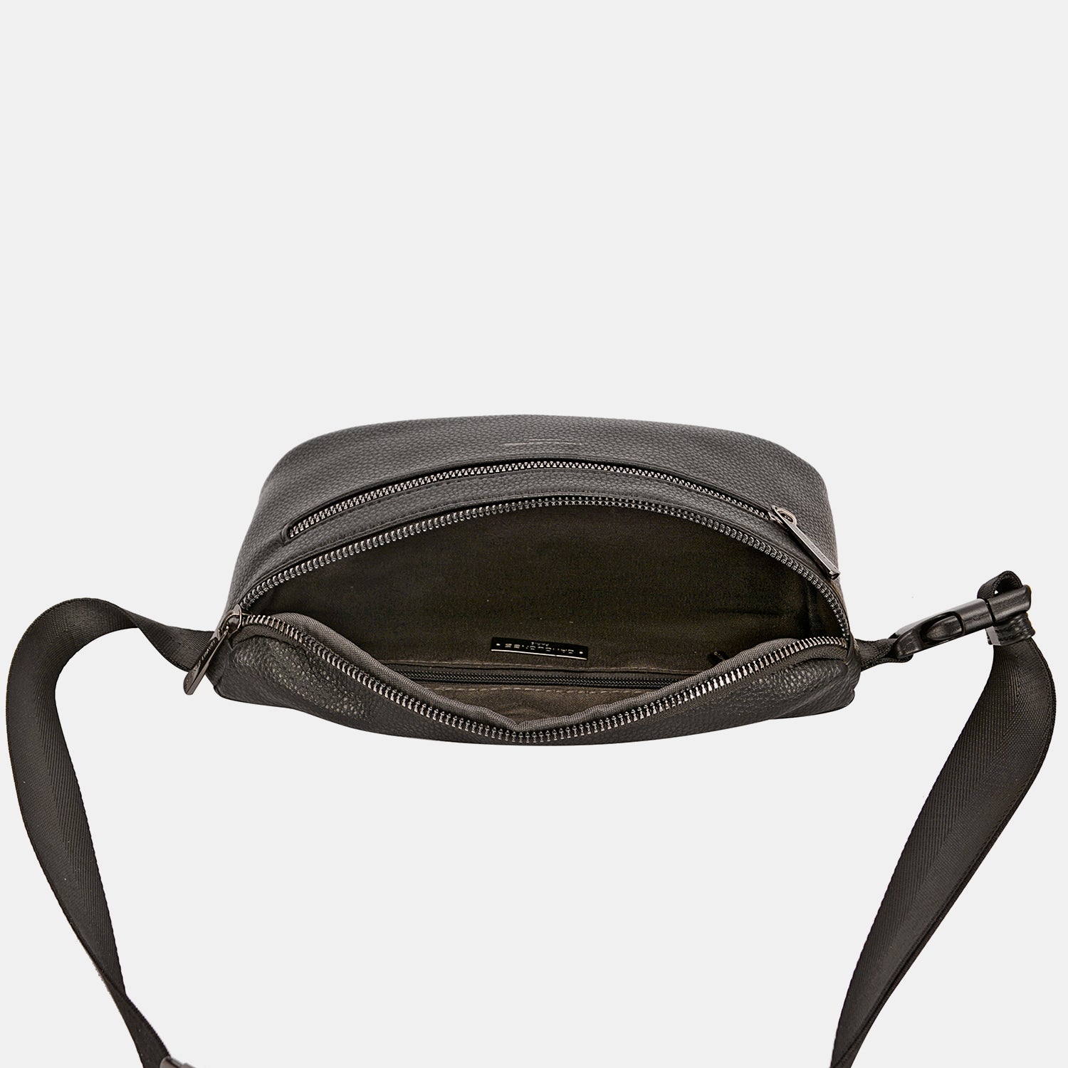 David Jones PU Leather Double Zipper Adjustable Belt Bag | us.meeeshop