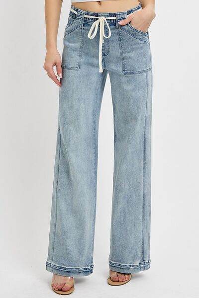 RISEN Straight Leg Jeans with Pockets Plus Size - us.meeeshop