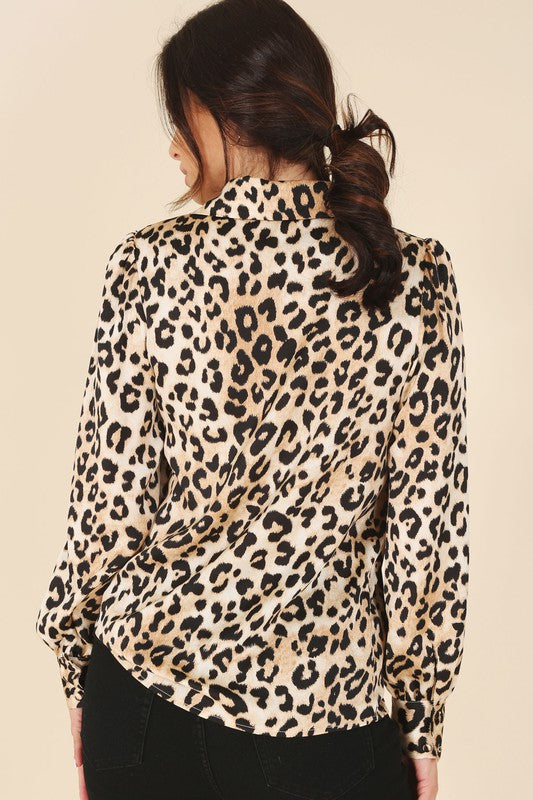Lilou Satin leopard blouse | us.meeeshop