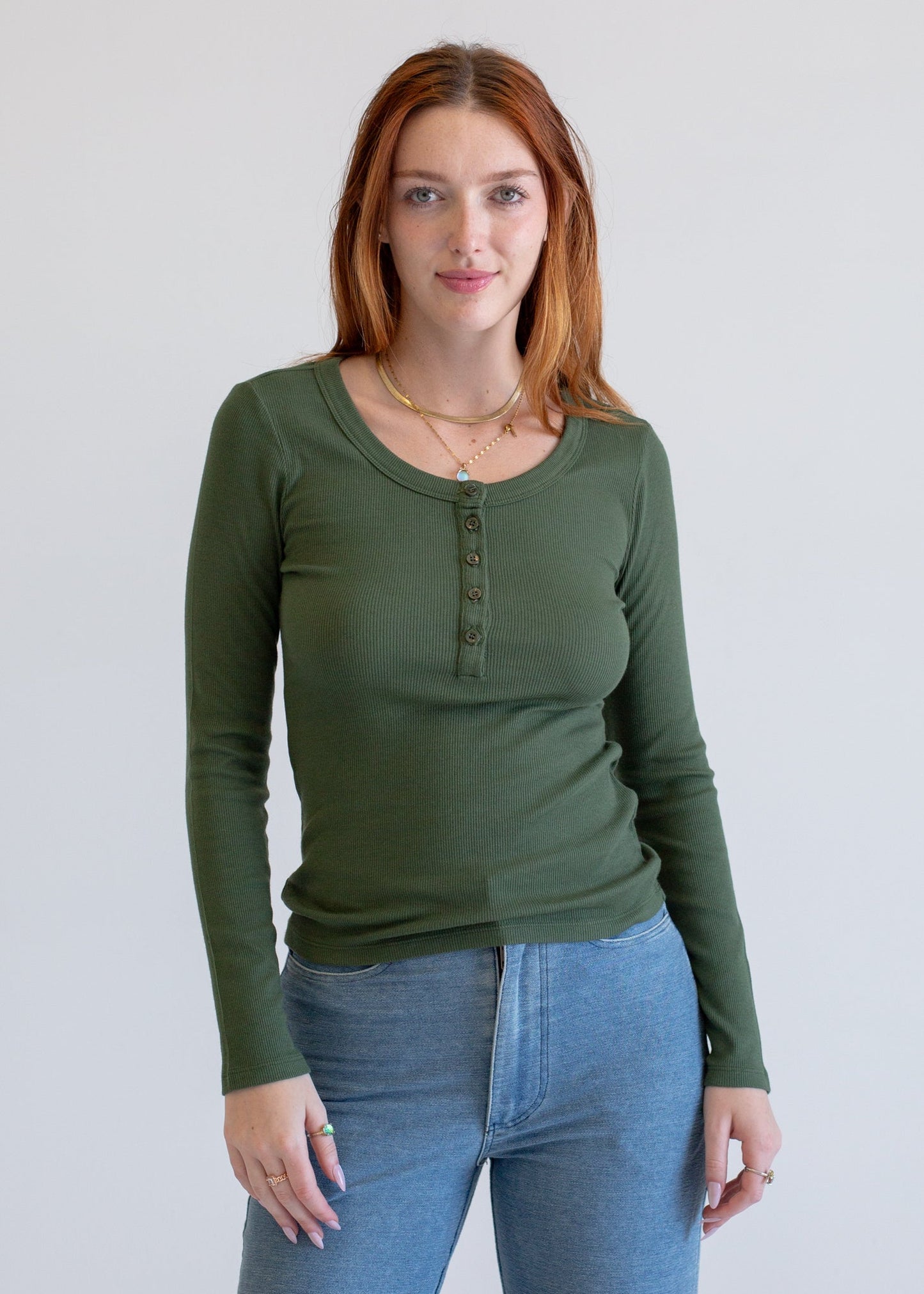 2x1 Long Sleeve Henley in XS view 3 - 2X Henley Shirt (top)