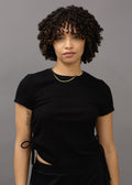Ruched Ribbed Crop Tee