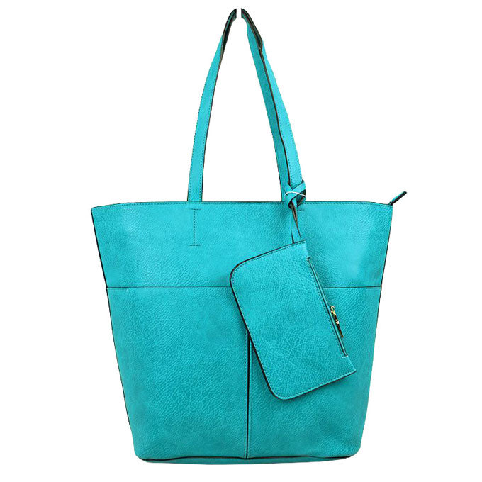 3 in 1 Large Soft Faux Leather Womens Tote Handbags in Beige - Large Soft Tote Bags For Women