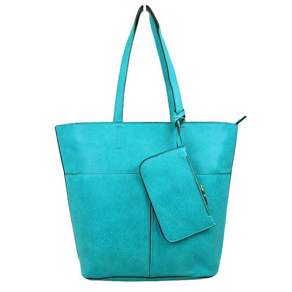 3 in 1 Large Soft Faux Leather Womens Tote Handbags in Beige - Large Soft Tote Bags For Women