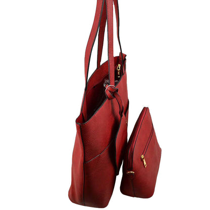 3 in 1 Large Soft Faux Leather Womens Tote Handbags in Dark Green view 18 - Large Soft Tote Bags For Women