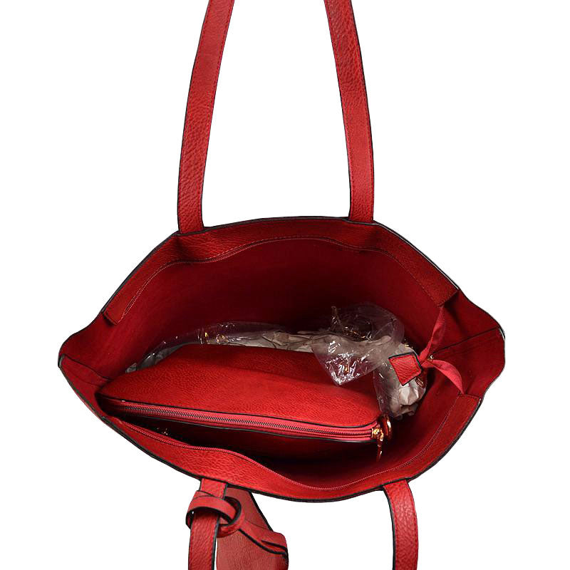 3 in 1 Large Soft Faux Leather Womens Tote Handbags in Stone view 21 - Large Soft Tote Bags For Women