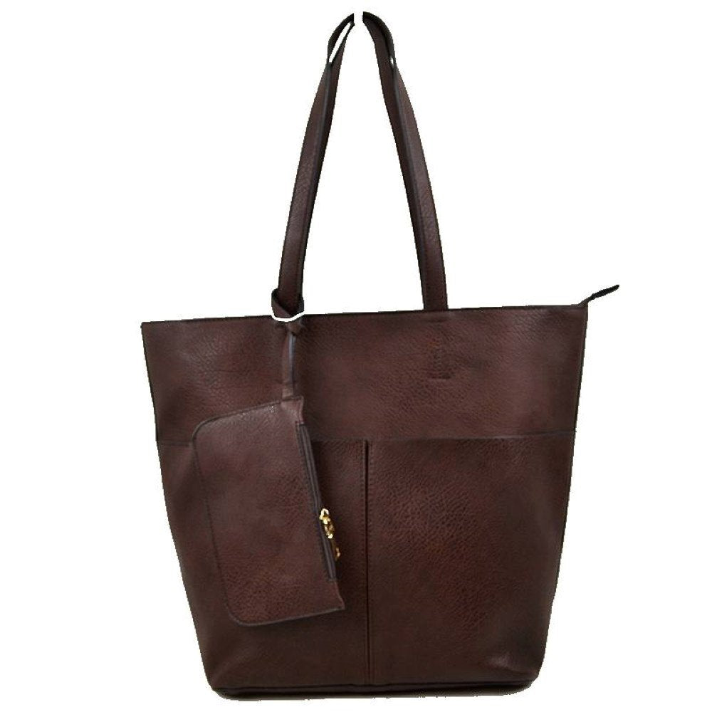 3 in 1 Large Soft Faux Leather Womens Tote Handbags in Yellow view 22 - Large Soft Tote Bags For Women