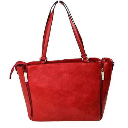 3 in 1 Side Zipper Women's Tote Handbag Set in Pink view 13 - Zipper Women'S Tote Handbags (one-piece)