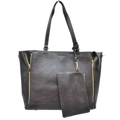 3 in 1 Side Zipper Women's Tote Handbag Set view 16 - Zipper Women'S Tote Handbags (one-piece)